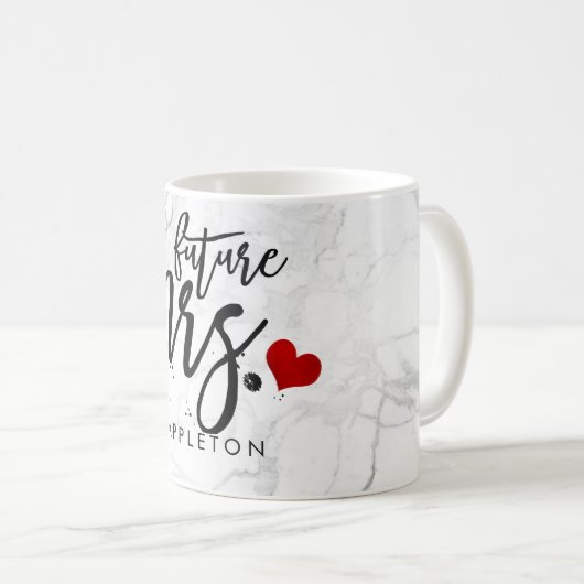 PixDezines Marble Future Frau Modern Brush Script Kaffeetasse (VorderseiteRechts)