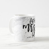 PixDezines Marble Future Frau Modern Brush Script Kaffeetasse (Vorderseite Links)
