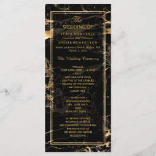 PixDezines Marble+Gold Veins Hochzeitsprogramm Programm