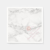 PixDezines Marble+Honeycomb, Blush Pink Mitzvah Serviette (Vorderseite)