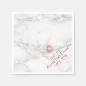 PixDezines Marble+Honeycomb, Imitate RoseGold Mitz Serviette (Vorderseite)