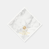 PixDezines Marble+Honeycomb, Imitats Gold Mitzvah Serviette (Ecke)