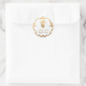 PixDezines Marble+Imitate Ananas Runder Aufkleber (Tasche)