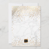 PixDezines Marble+Imitate Gold Confetti Christenin Einladung (Rückseite)