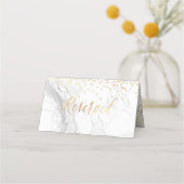 PixDezines Marble Imitate Gold Confetti Reserviert Platzkarte (Rückseite)