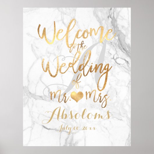 PixDezines Marble/Imitate Gold/Empfang Poster (Vorne)
