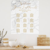 PixDezines Marble+Imitate Gold-Script, Seating Cha Poster (Küche)