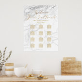PixDezines Marble+Imitate Gold-Script, Seating Cha Poster (Küche)