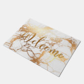 PixDezines MARBLE IMITATE GOLD VEINS, WILLKOMMEN Fußmatte (Schrägansicht)
