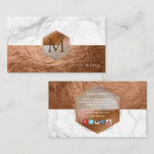 PixDezines MARBLE/IMITATE KUPFERHONEYCOMB Visitenkarte (Vorne/Hinten)