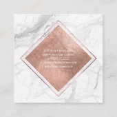 PixDezines Marble+Imitate Rose Goldener Foil Quadratische Visitenkarte (Rückseite)