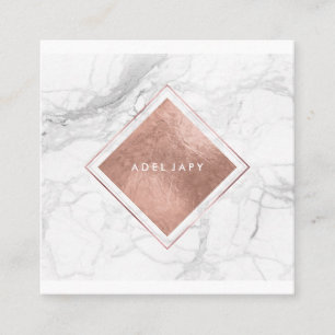 PixDezines Marble+Imitate Rose Goldener Foil Quadratische Visitenkarte