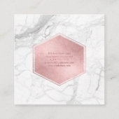 PixDezines Marble+Imitate Rose Goldener Foil Quadratische Visitenkarte (Rückseite)