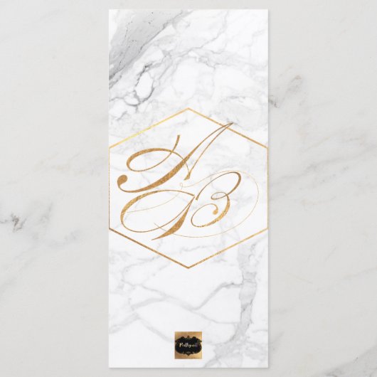 PixDezines Marble+Imitats Gold-Hochzeitsprogramm Programm (Rückseite)