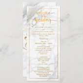 PixDezines Marble+Imitats Gold-Hochzeitsprogramm Programm (Vorne/Hinten)