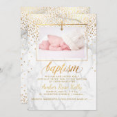 PixDezines Marble Imitats Gold Punkte/Taufen Karte (Vorne/Hinten)