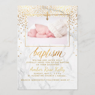 PixDezines Marble Imitats Gold Punkte/Taufen Karte
