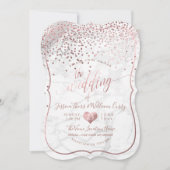 PixDezines Marble+Imitats Rose Gold Confetti Hochz Einladung (Vorderseite)