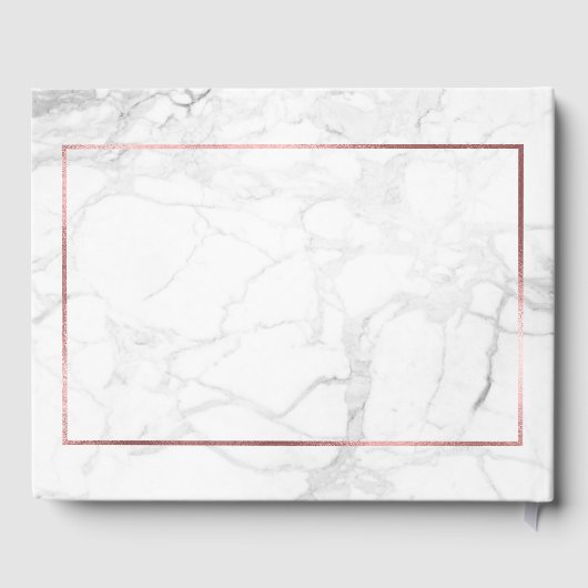 PixDezines Marble+Imitats Rose Gold Gästebuch (Rückseite)