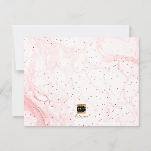 PixDezines Marble+Imitats Rose Gold, Matron Einladung (Rückseite)