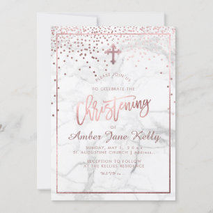 PixDezines Marble+Imitats Rose Gold Punkte/Christe Einladung