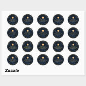 PixDezines Marble Mitzvah Stickers/Midnight Blue Runder Aufkleber (Blatt)