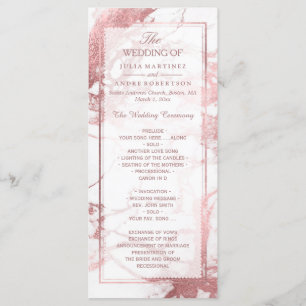 PixDezines Marble+Rose Gold Veins Hochzeitsprogram Programm