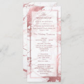 PixDezines Marble+Rose Gold Veins Hochzeitsprogram Programm (Vorne/Hinten)