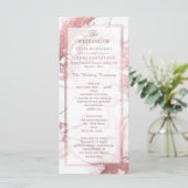 PixDezines Marble+Rose Gold Veins Hochzeitsprogram Programm (Stehend Vorderseite)