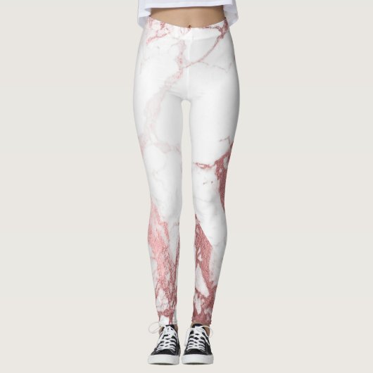 PixDezines Marble Slab/Rose Gold Veins Leggings (Vorderseite)