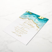 PixDezines Marine Waves Shoreline Beach Hochzeit Folieneinladung (Gedreht)