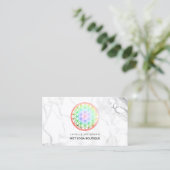PixDezines Marmor/Blume des Lebens/Imitat Foil Visitenkarte (Stehend Vorderseite)