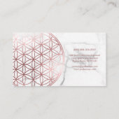PixDezines Marmor/Blume des Lebens/Imitat Rose Gol Visitenkarte (Rückseite)