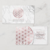 PixDezines Marmor/Blume des Lebens/Imitat Rose Gol Visitenkarte (Vorne/Hinten)