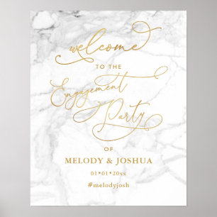 PixDezines Marmor + Faux Gold Willkommensschild zu Poster