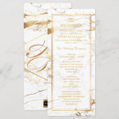 PixDezines Marmor+Goldadern Hochzeitsprogramm Programm (Vorne/Hinten)