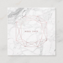 PixDezines Marmor+Imitat Rose Gold Emerald Cut Quadratische Visitenkarte