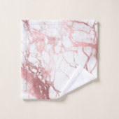 PixDezines Marmor + Imitat Rose Gold Venen Badhandtuch Set (Waschlappen)