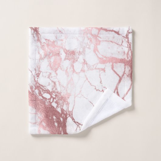 PixDezines Marmor + Imitat Rose Gold Venen Badhandtuch Set (Waschlappen)