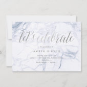 PixDezines Marmor Imitat Silberner Abschluss Einladung (Rückseite)