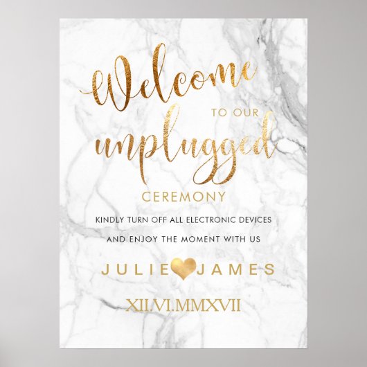 PixDezines-Marmor/Imitate Gold/#UNPLUGGED Poster (Vorne)