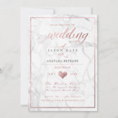 PixDezines Marmor/Imitate Rose Gold/Hochzeit Einladung (Vorderseite)