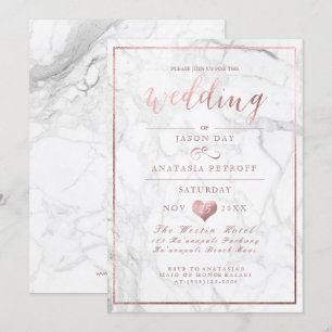 PixDezines Marmor/Imitate Rose Gold/Hochzeit Einladung