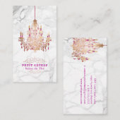 PixDezines Marmor+Imitate Rose Gold Kronleuchter Visitenkarte (Vorne/Hinten)