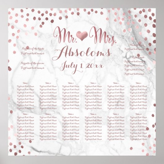 PixDezines Marmor/Imitate Rose Gold Speck/Sitzplät Poster (Vorne)