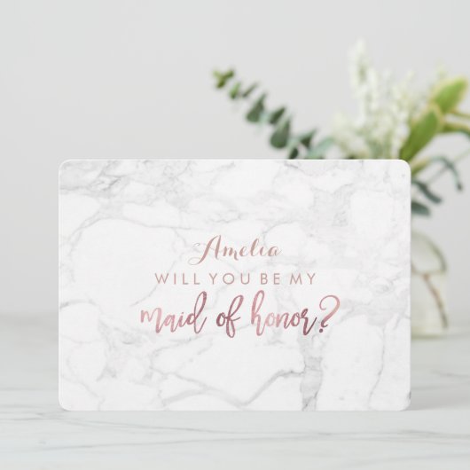 PixDezines Marmor / Imitate Rose Gold werden Sie. Einladung (Stehend Vorderseite)