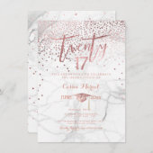 PixDezines Marmor Imitats Rose Gold 2017 Abschluss Einladung (Vorne/Hinten)