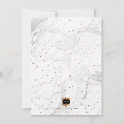 PixDezines Marmor Imitats Rose Gold 2018 Abschluss Einladung (Rückseite)