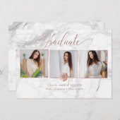 PixDezines Marmor Imitats Rose Gold 2018 Abschluss Einladung (Vorne/Hinten)