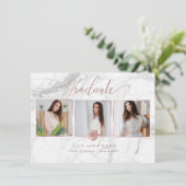 PixDezines Marmor Imitats Rose Gold 2018 Abschluss Einladung (Stehend Vorderseite)